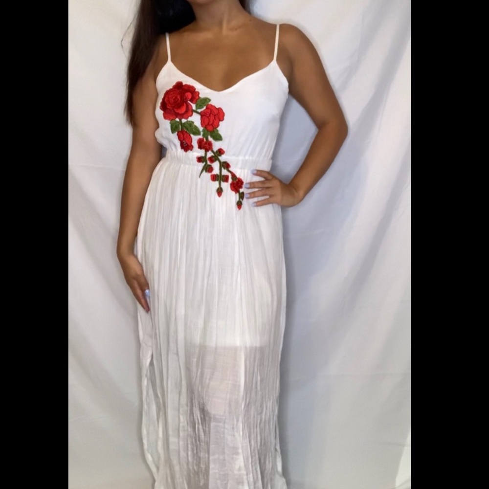 Backless Rose Maxi Dress